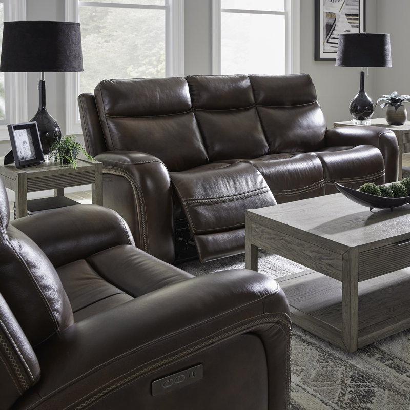 Britaney 88'' Leather Match Power Reclining Sofa
