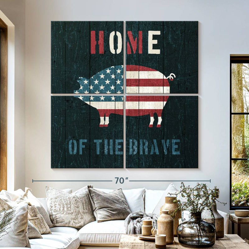 Plaque murale Kema American Farm Pig, H 57 po x l 57 po
