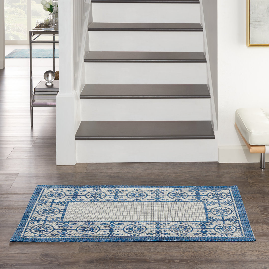 Lehoux Ivory/Blue Indoor/Outdoor Area Rug Darby Home Co Rug 