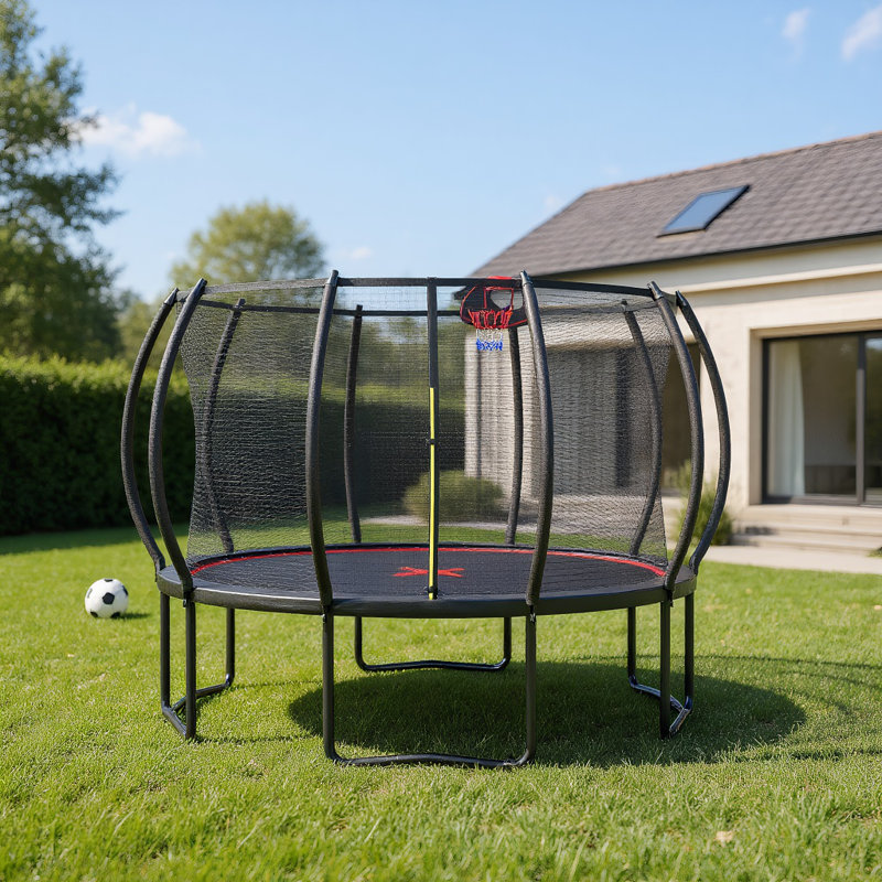 YC 12FT trampoline citrouille - noir rouge