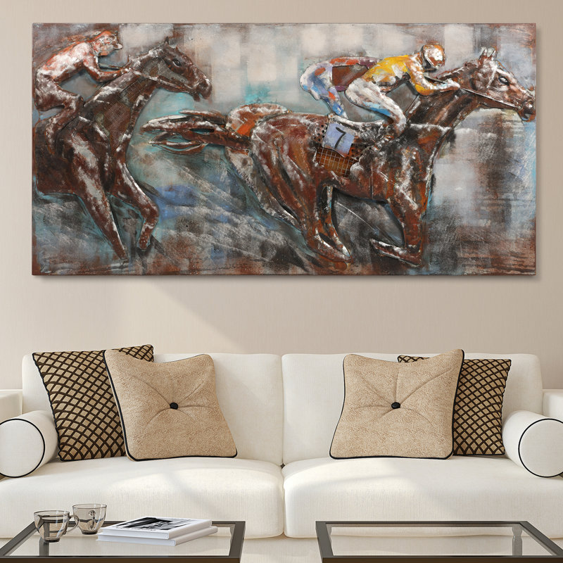 'Race Day' Painting Print on Metal