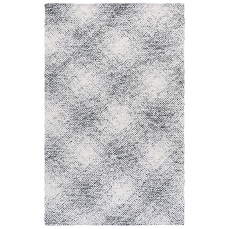 Abstract Hand Tufted Wool Abstract Rug, Rectangle 5' x 8'