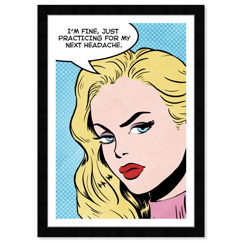 «Publicité rétro Comic Headache Comics» - Reproduction d'art graphique sur papier encadré