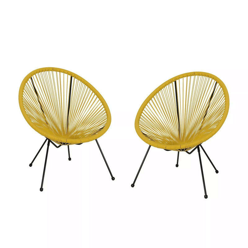 Chaise Anson (ensemble de 2) - Jaune, Jaune