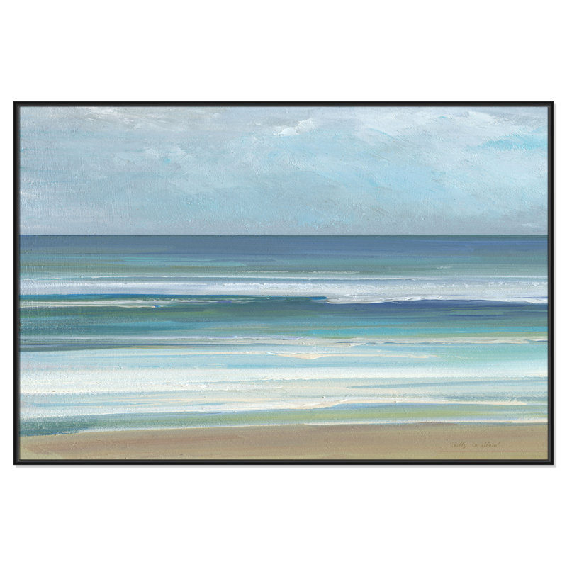 «Gentle Waves I» par Sally Swatland, Noir, H 41,5 po x l 61,5 po