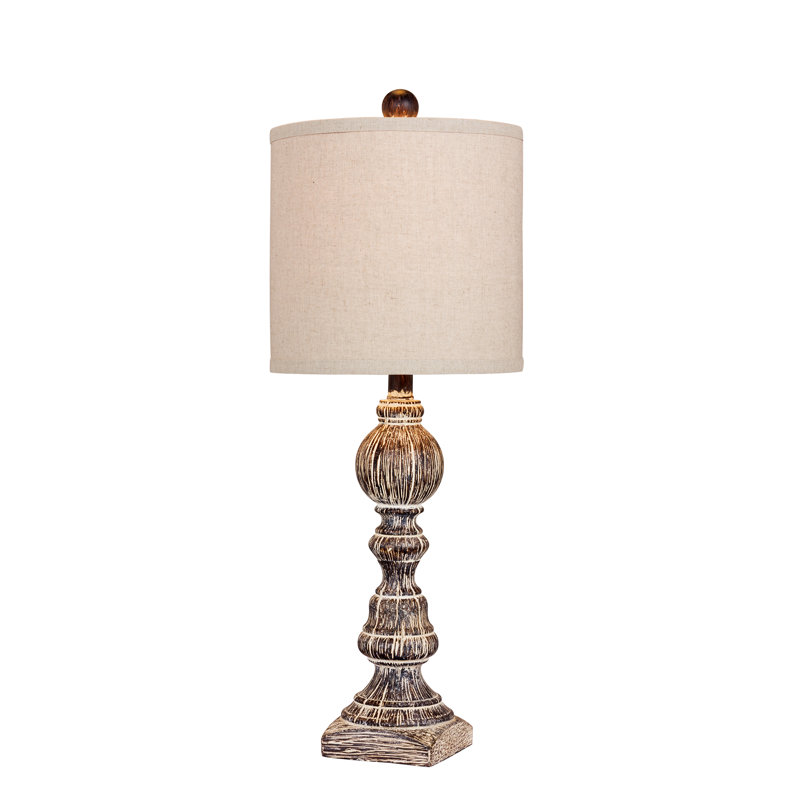 Mathieu Resin Table Lamp, Brown, Oatmeal