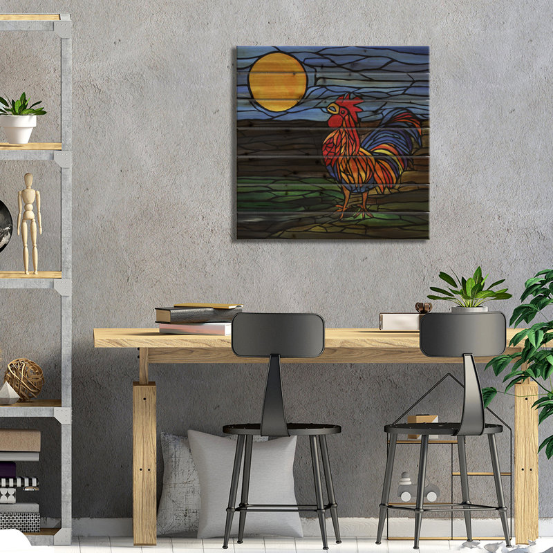 «Fancy Rooster On Wood» par Rachel Olynuk