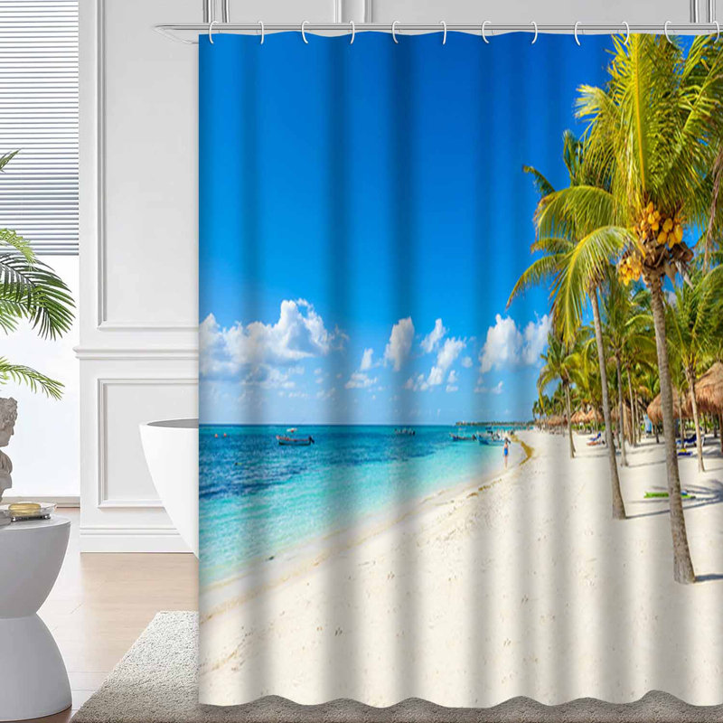 Paradise Beach Coast, Mexique, exotique, belle île de noix de coco bleue avec 12 crochets, L 72 po x l 84 po