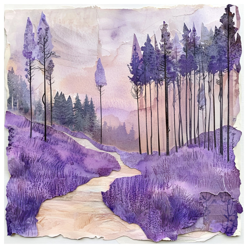 Lavender Forest Path Shower Curtains Extra Long, L 70 po x H 84 po