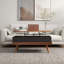 Table basse avec panier en acier et plateau amovible