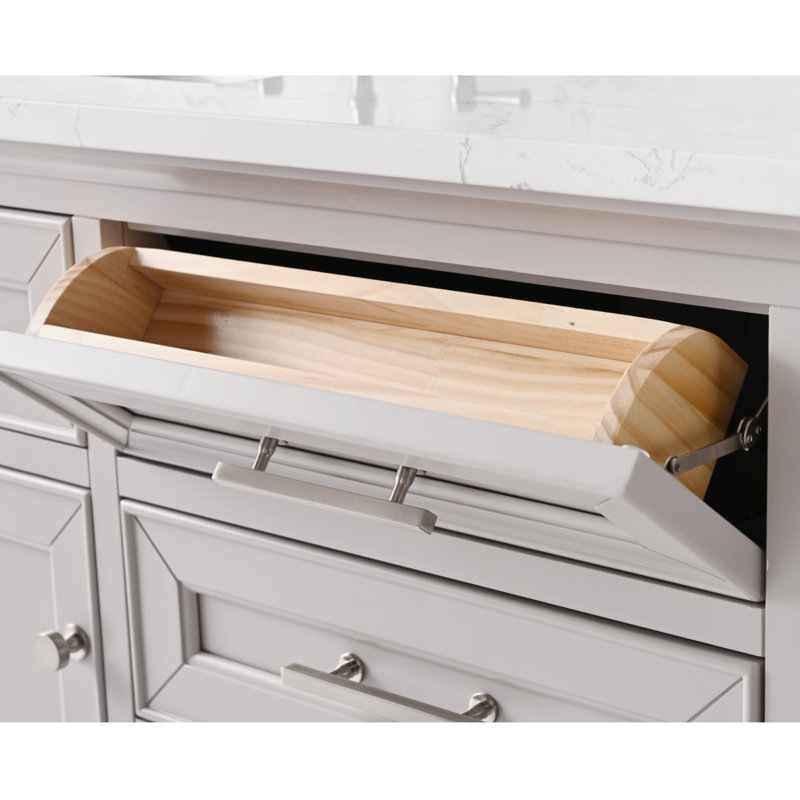 Thompson 60" W Double Vanity, Taupe/Brushed Nickel