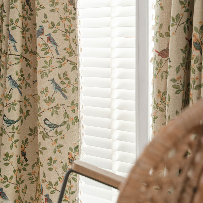 Polyester Exquiste Pattern Print Curtains 2 Panel (Set of 2), 52" W x 96" L