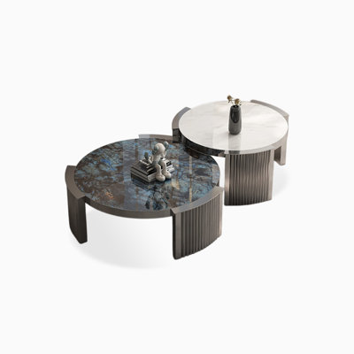 Table basse ronde en acier inoxydable