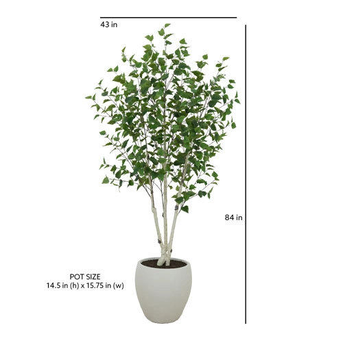 7' Artificial Birch Tree in Pot