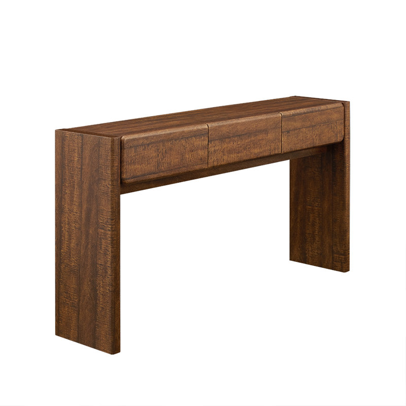 63'' Farmhouse Console Table, Entryway Table, Narrow Console Sofa Table With 3 Top Drawers, Brown