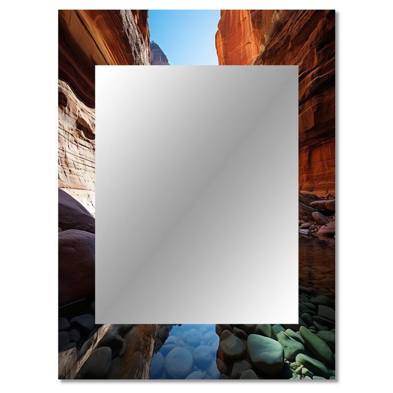 Canyon Enchantment River - grand miroir mural, miroir décoratif traditionnel, impression d'art en métal, 40 po x 30 po