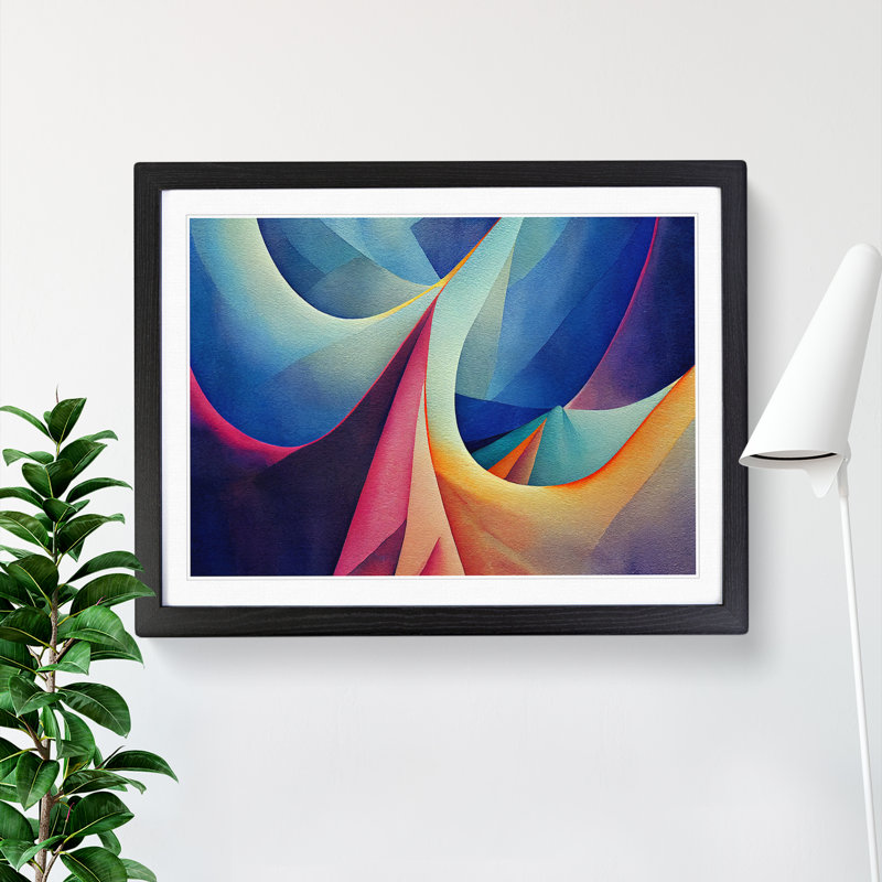 XH1022-6091X Modern Fractal Art Vol.3 Abstract 1 Piece Single Picture Frame Wall Art, 25cm H x 34cm W, Black