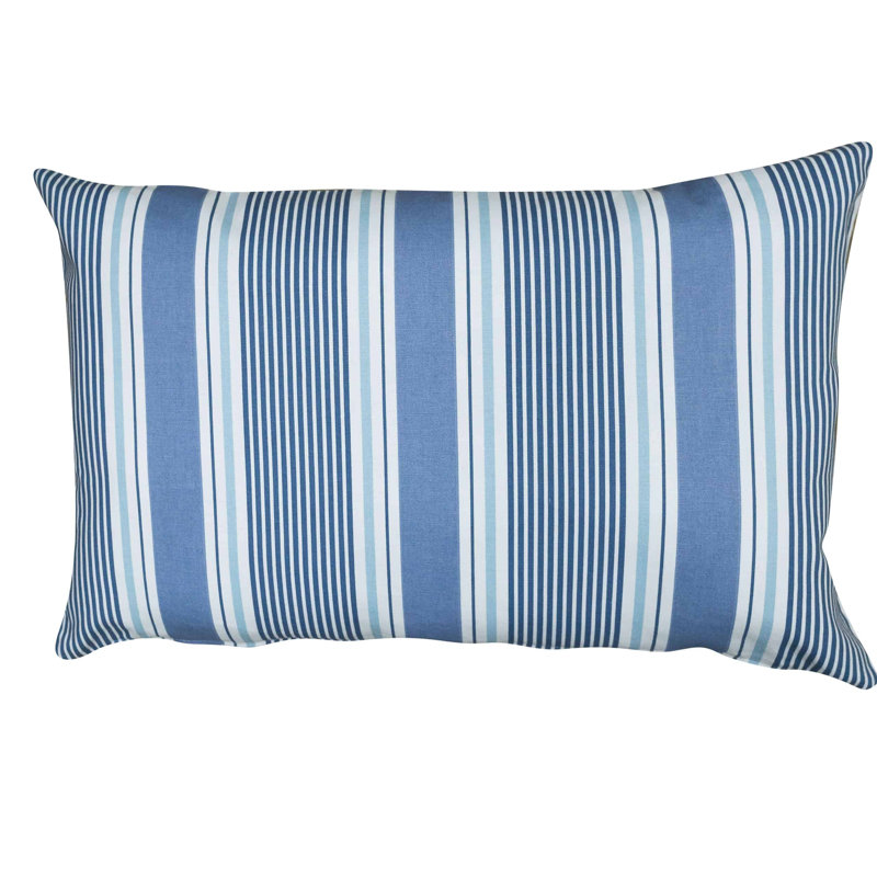 Striped Blue Cushion, 58x38cm, Feather filled