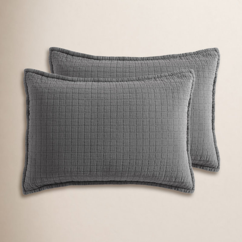 Taie décorative de couleur unie 100% coton, Très grand, Gris foncé