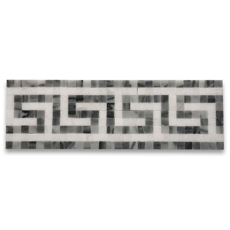 3.5 in. x 11 in. Marble Tile, Gray/Brown