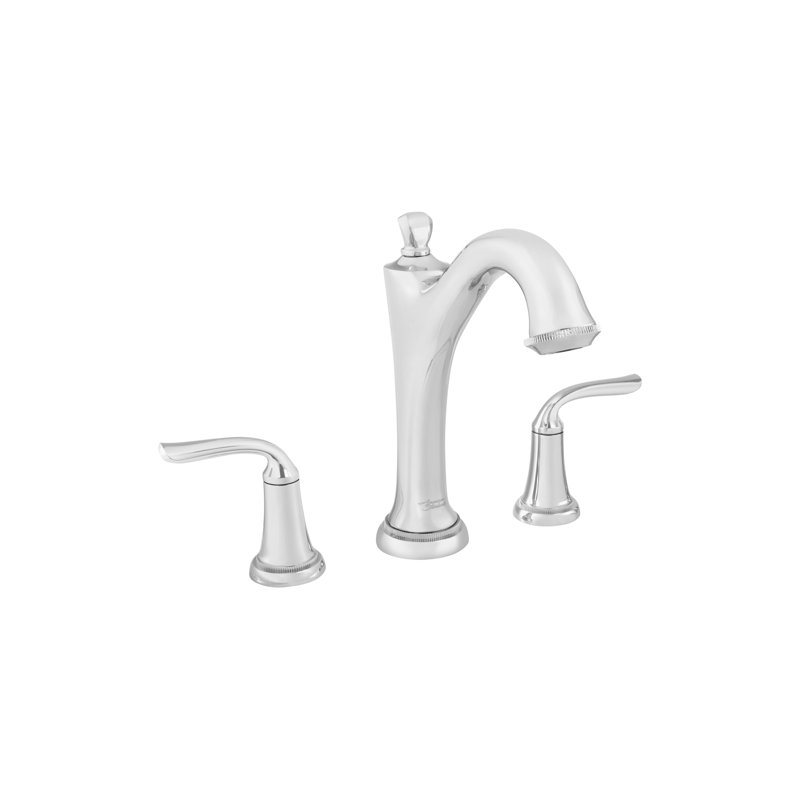Garniture de robinet de baignoire romaine à fixation sur plateau à poignées doubles Patience, Chrome poli