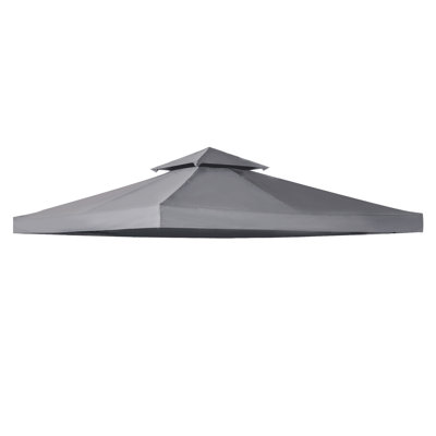 Auvent de remplacement pour abri de jardin extérieur 9,8 pi x 9,8 pi, 2 plateaux, résistance, housse gris foncé, 2, gris