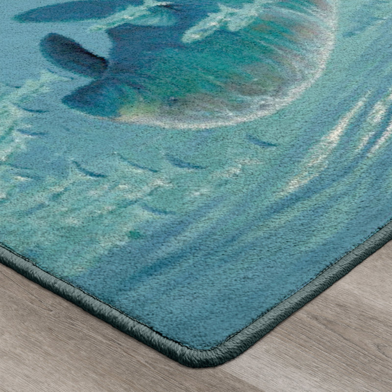 Guy Harvey Rivermates Manatee Area Rug, Rectangle 5'4" x 7'8"