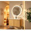 Meuble-lavabo flottant de 36 po avec lavabo, armoire murale moderne en chêne clair, cuve en céramique à bord mince, portes à fermeture en douceur, rangement spacieux, installation facile