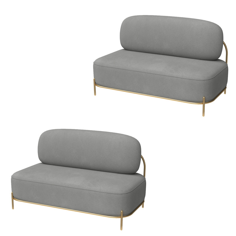 Banc rembourré en similicuir, Gris