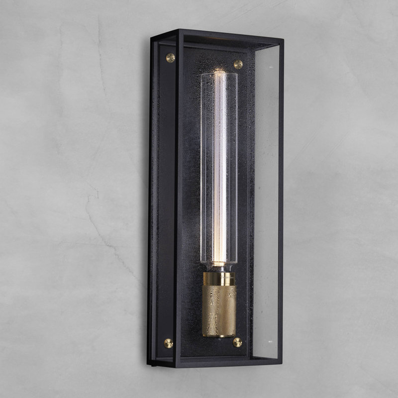 Outdoor Sconce, Brass/Black