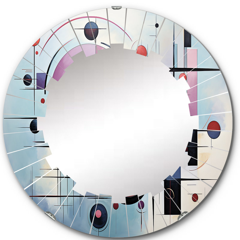Aughnaholle - Miroir mural moderne rond, 24 po x 24 po