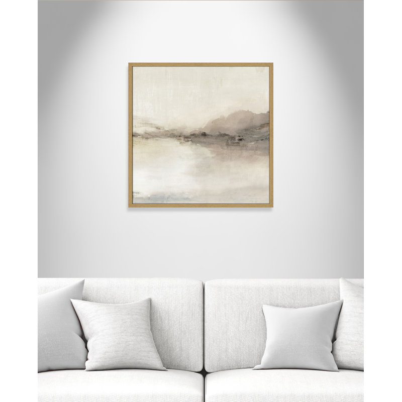 «Blush Horizon II» par Isabelle Z, L 27,5 po x H 27,5 po, Impression encadrée, Grain de bois naturel