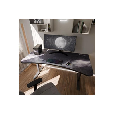 Adjustable Height Curved Steel Computer Desk