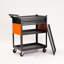 Chariot à outils roulant robuste avec 2 tiroirs, armoire de rangement utilitaire en acier à 5 niveaux, coffre à outils mobile avec roues verrouillables pour garage ou atelier, noir et orange