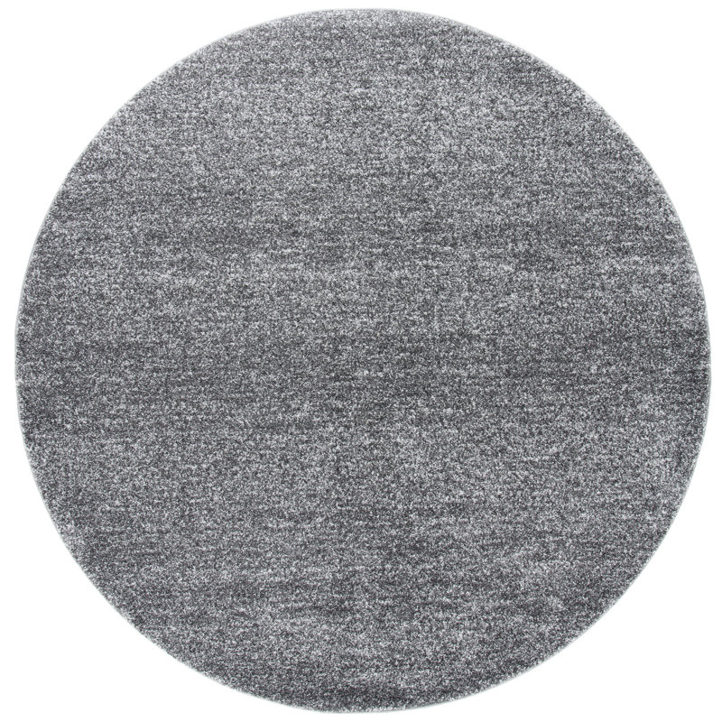 Retro 500 Performance Solid Color Rug, Round 6'7"