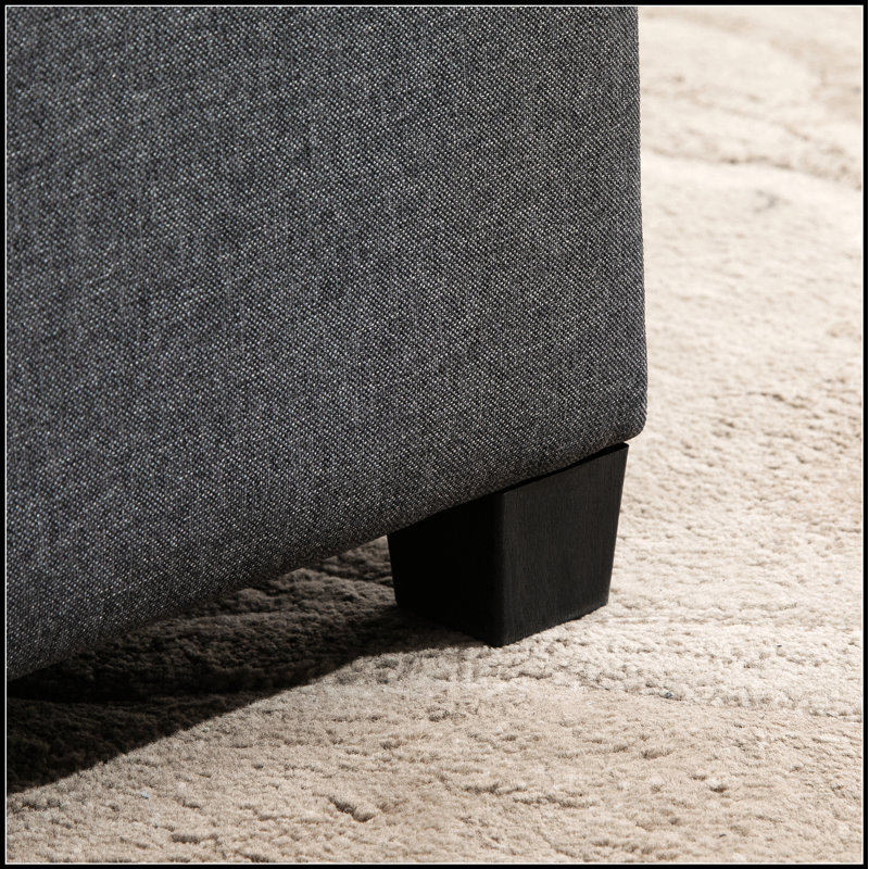 Vintage-Style Fabric Tufted Storage Ottoman With Flip Top, Metal Hinge, And Eucalyptus Wood Frame For Home Decor