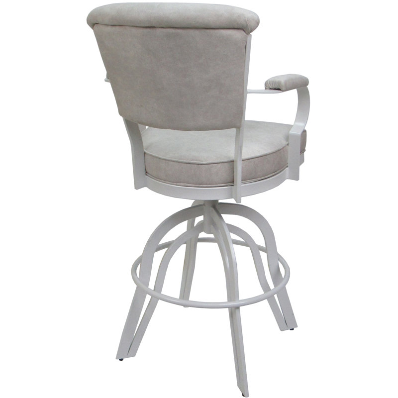 Raddie Swivel Metal Bar Stool 30" Seat, Cream, White