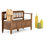 Banc de rangement contemporain en bois massif avec couvercle relevable Brooklyn