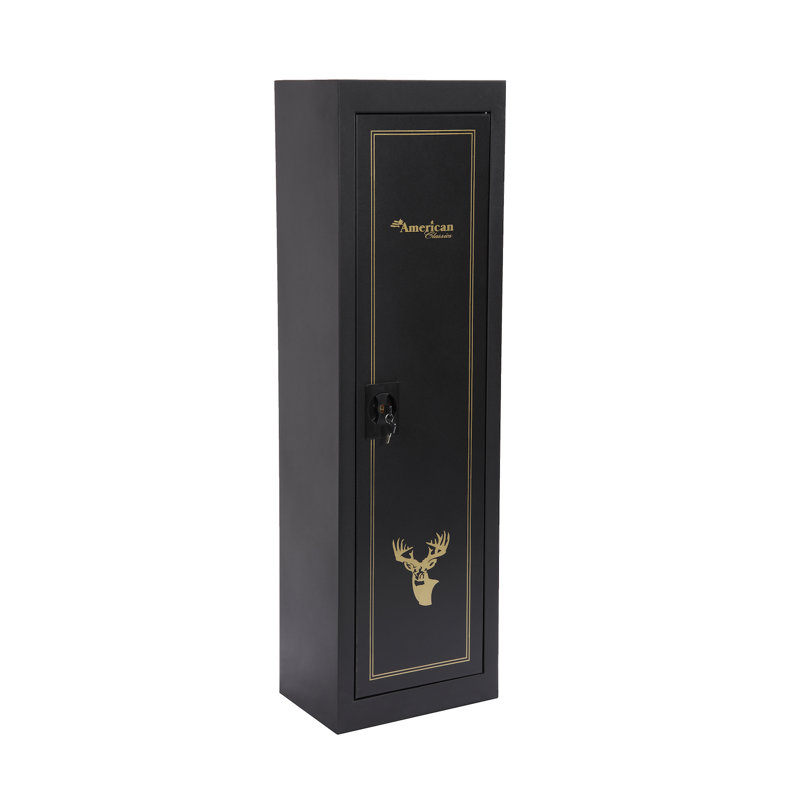 Black 49" Heavy-Duty Metal 5-Gun Security Cabinet