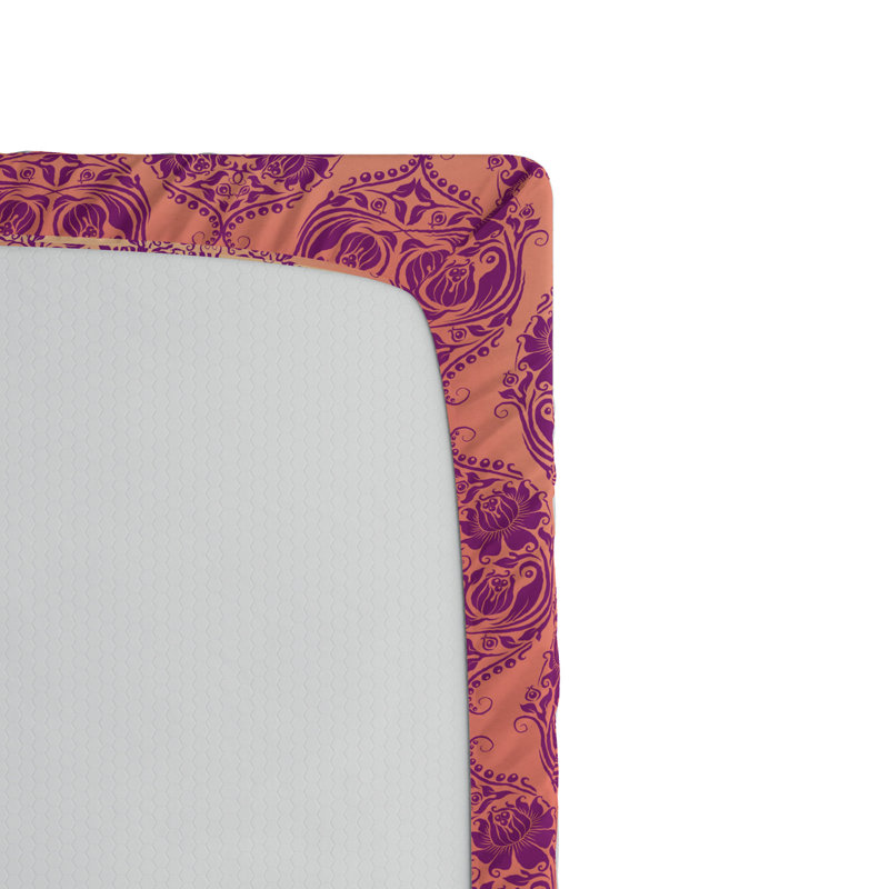 Microfiber Damask Fitted Sheet, Twin Fitted Sheet