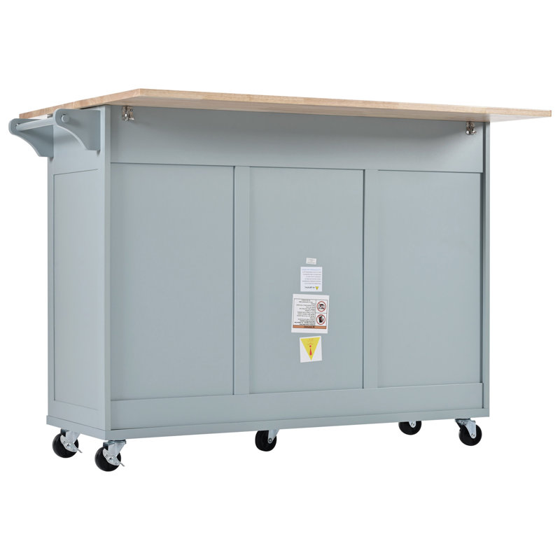 Kitchen Island with Foldable Counter Top, Kitchen Storage Cart with Slide-Out Shelf, Towel Rack and Drawer, Rolling Kitchen Cart on Wheels, for Kitchen, Living Room, Dining Room