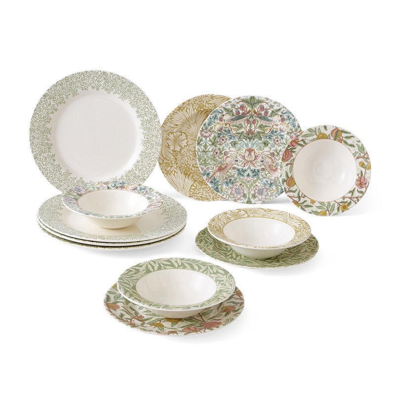 Morris & Co Heritage Porcelain 12-Piece Dinner Set