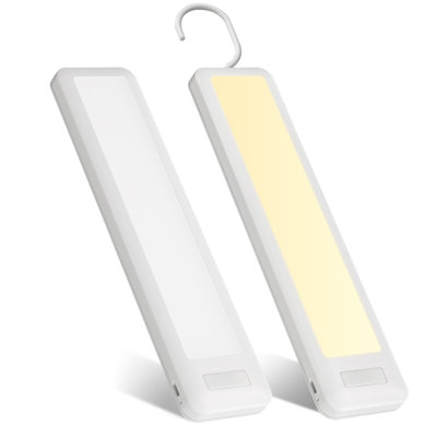 2 Pack 7.8 inch Under Cabinet Lights with Hook, Warm White, Motion Sensor Rechargeable Portable Lighting for Kitchen, Wardrobe, Closet, Bedroom, Cabinet, Storage Room