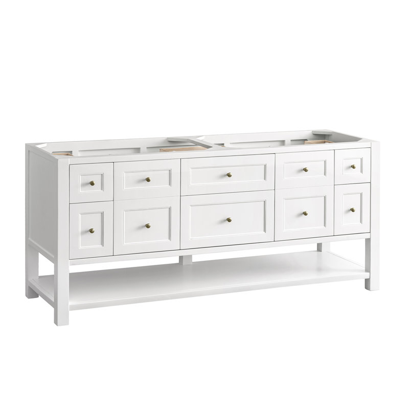 Breckenridge 72'' W Double Bathroom Vanity Base, Bright White