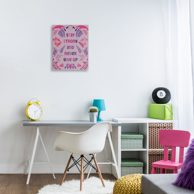 «Never donner sur toile mauve», design par Julia Fox, H 20 po x l 16 po