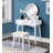 Contemporary Wood Vanity And Stool Set With Drawer-487540966