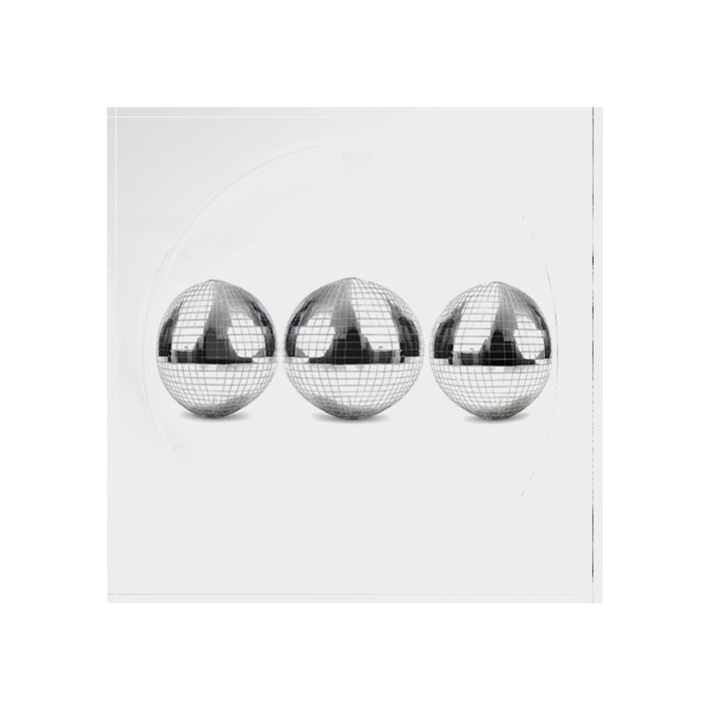 Chrome Disco Ball White Acrylic Candy Catchall Dish, 6"W x 6"D x 2"H