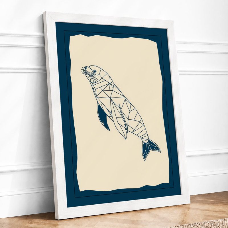 Fish Geometric - Print, A2 - 59.4 x 42.0 cm, White