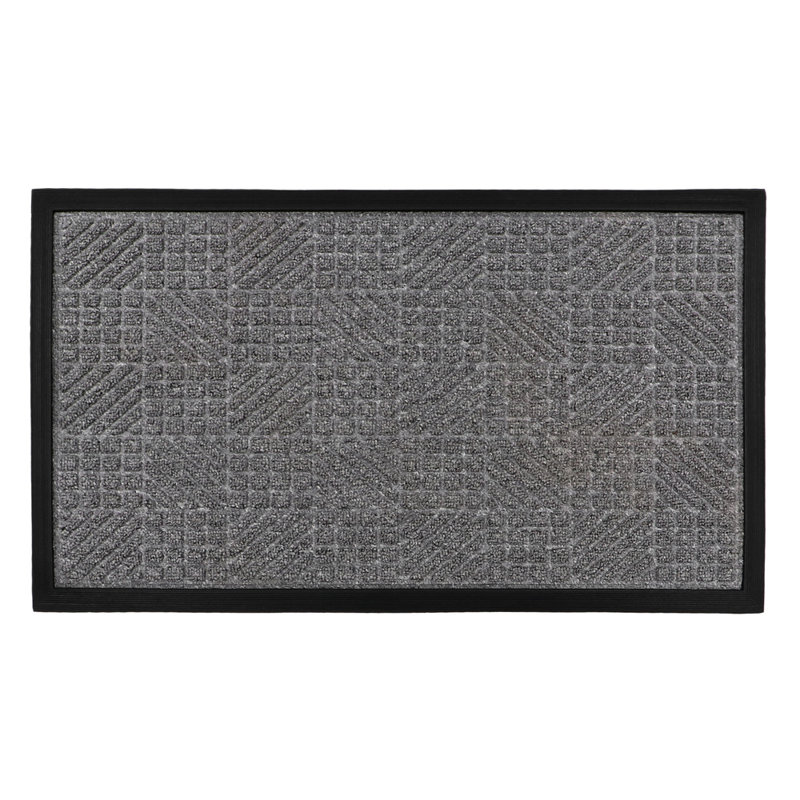 Non-Slip Geometric Indoor Doormat, Grey
