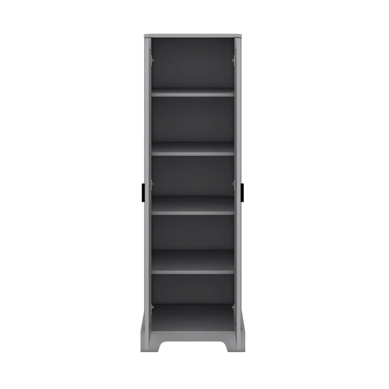 Armoire de rangement avec deux portes, tablettes réglables, Gris